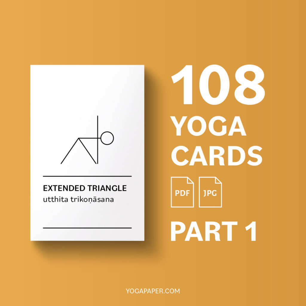 Printable Yoga Cards With Stick-Figures - Yoga Paper