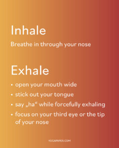 Lion's Breath Yoga Pose - Yoga Paper