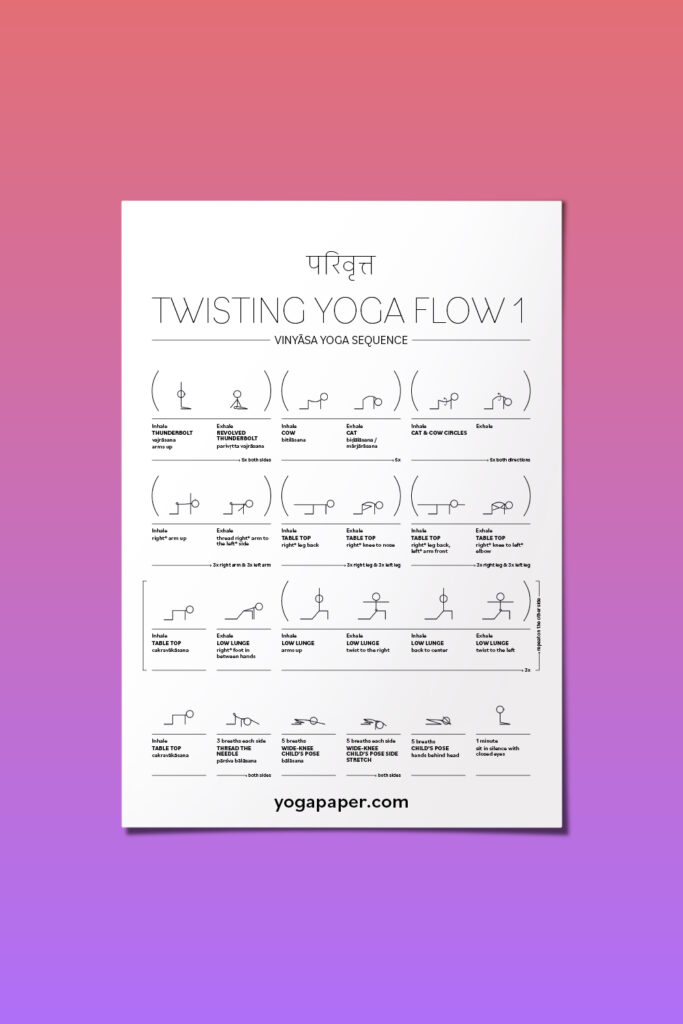 Printable Yoga Pose Chart: 39 Illustrated Asanas in French + English