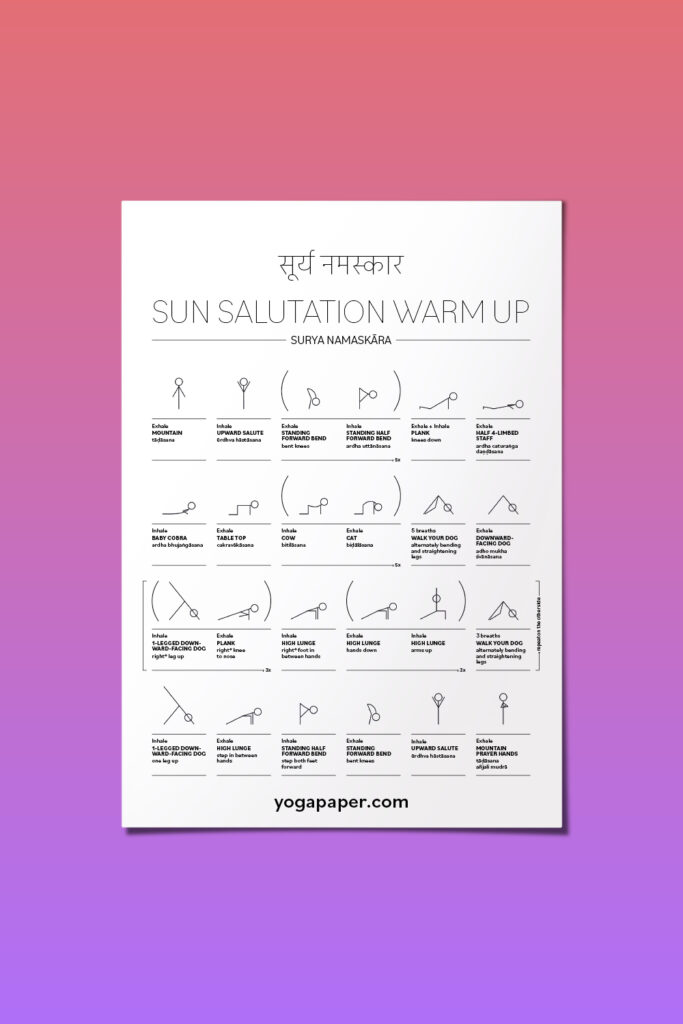 Free Yoga Sequence PDF Stick Figures Sun Salutation Warm Up 1