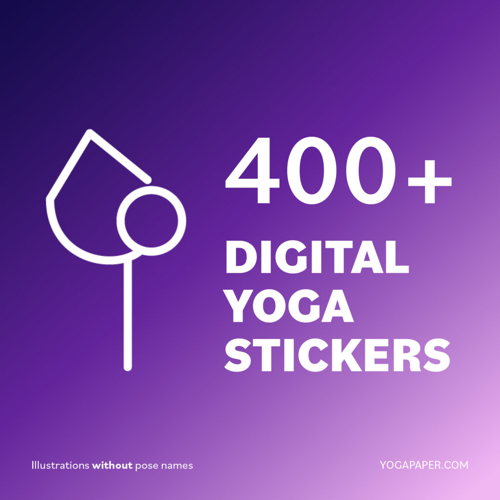 Digital Yoga Sticker PNG Stick Figures 400 Poses